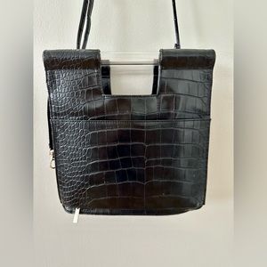 BEIS Crossbody Bag in Black Croc